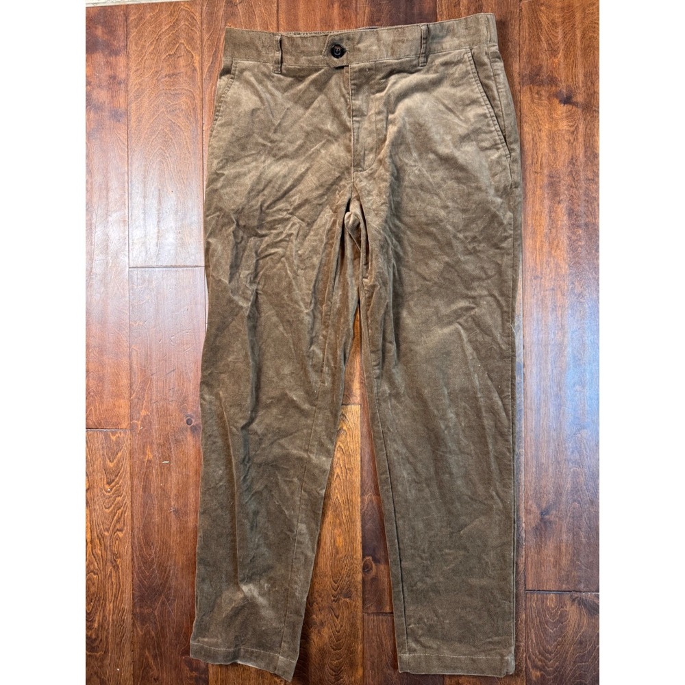 Houston White Mens Brown Velvet Pants Elastic Waist Size M Elastic Waist